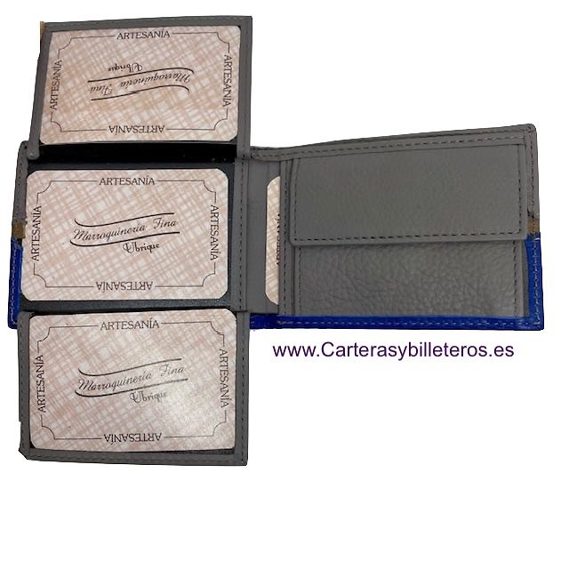 CARTERA BILLETERA DE HOMBRE PIEL UBRIQUE PARA 8 TARJETAS 