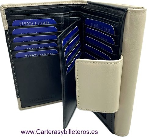 CARTERA BILLETERA DE MUJER DE PIEL DEVOTA & LOMBA CON SUPER TARJETERO 