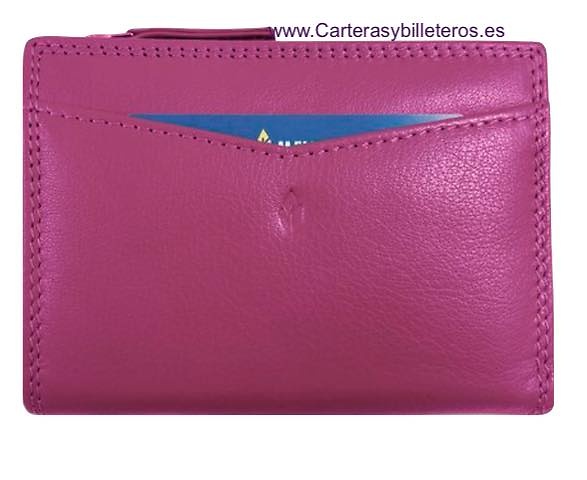 CARTERA BILLETERA PEQUEÑA DE MUJER EN PIEL CON MONEDERO CREMALLERA MARCA MENTA 