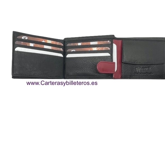 CARTERA BILLETERO MONEDERO DE HOMBRE DE PIEL (VACUNO) 