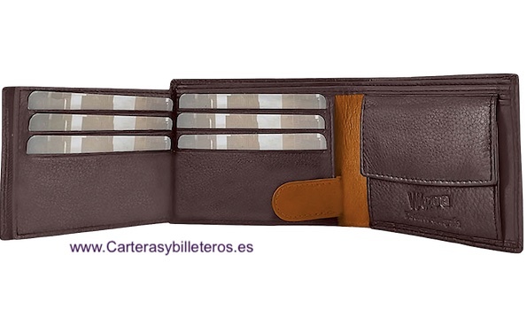 CARTERA BILLETERO MONEDERO DE HOMBRE DE PIEL (VACUNO) 