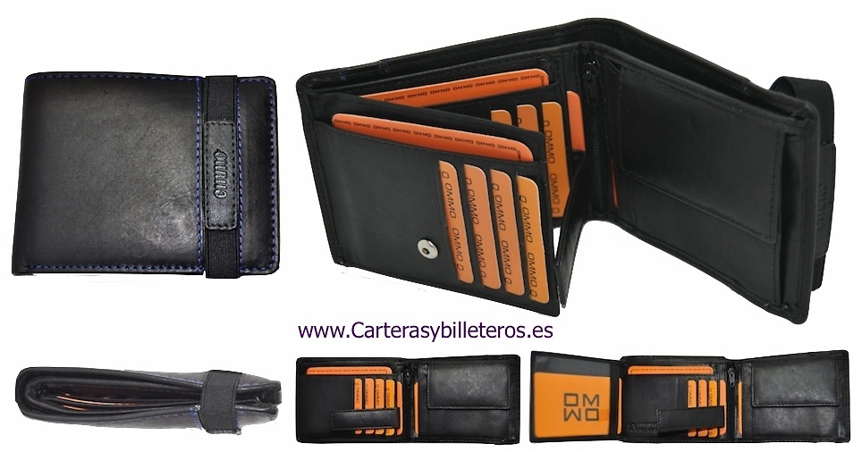 Cartera de piel con cierre para hombre new arrivals