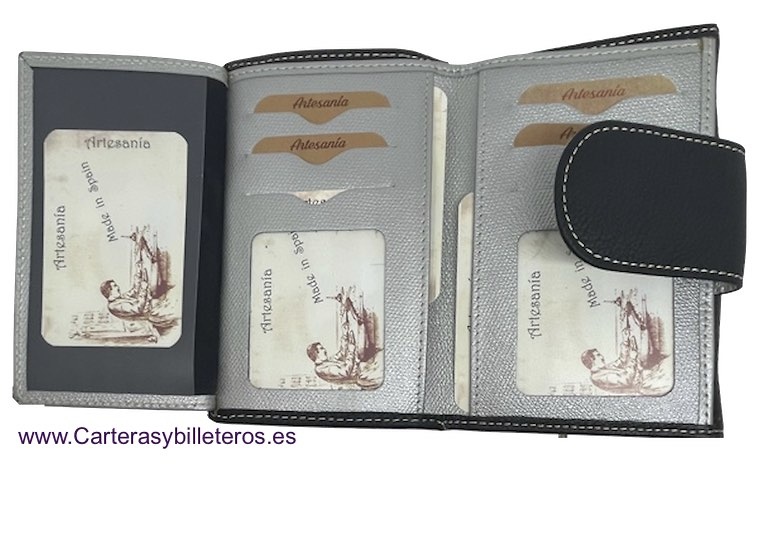 CARTERA DE MUJER DE PIEL UBRIQUE CON MONEDERO CREMALLERA 