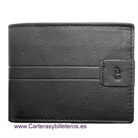 CARTERA DE PIEL PEQUEÑA PARA HOMBRE CON BILLETERO Y MONEDERO Y TARJETERO DE ALA 