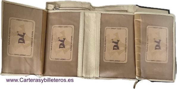 CARTERA GRANDE DE MUJER CON GRAN MONEDERO BILLETERA Y AMPLIO TARJETERO TODO EN PIEL 