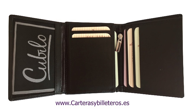 CARTERA HOMBRE BILLETERO TARJETERO PARA 14 TARJETAS 