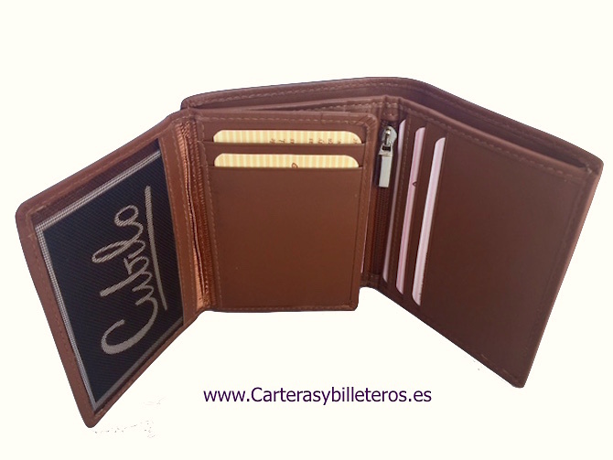 CARTERA HOMBRE BILLETERO TARJETERO PARA 14 TARJETAS 