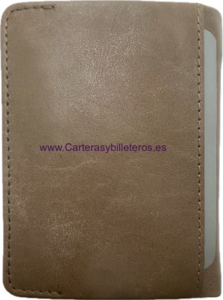 CARTERA HOMBRE CON BILLETERA DOBLE MONEDERO DE CACHAREL EN CUERO 