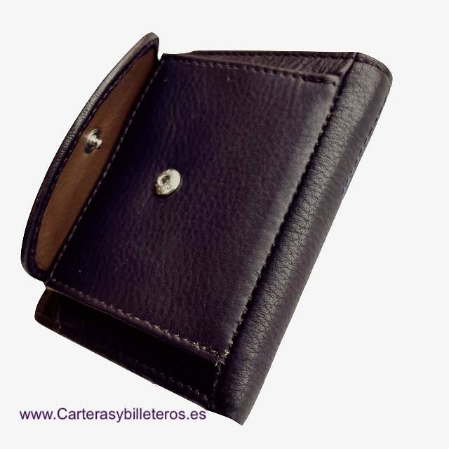 CARTERA HOMBRE CON MONEDERO EXTERIOR DE PIEL. 