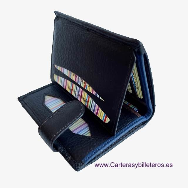 CARTERA HOMBRE CON MONEDERO EXTERIOR DE PIEL. 