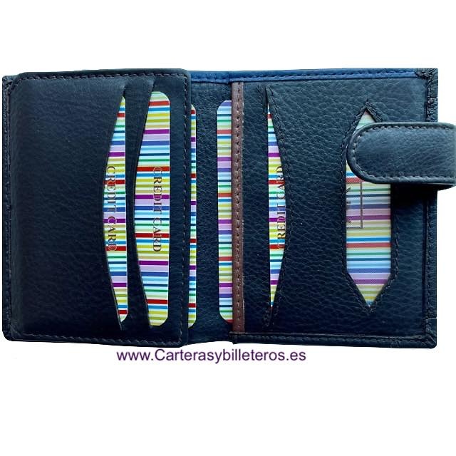 CARTERA HOMBRE CON MONEDERO EXTERIOR DE PIEL. 