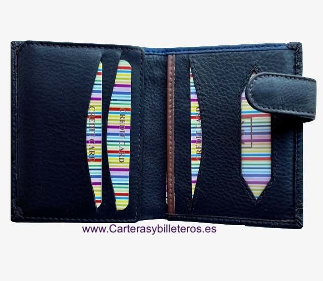 CARTERA HOMBRE CON MONEDERO EXTERIOR DE PIEL. 