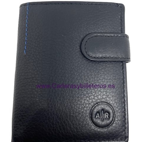 CARTERA HOMBRE CON MONEDERO EXTERIOR DE PIEL. 