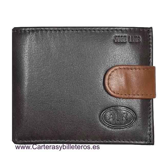 CARTERA HOMBRE DE PIEL CON BILLETERO SEMIOCULTO CON MONEDERO 