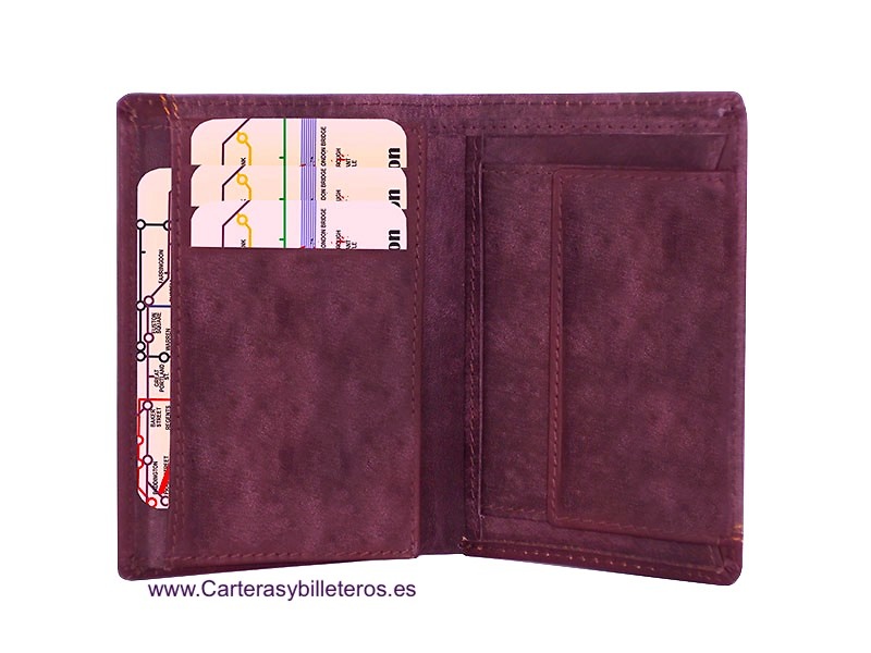 CARTERA HOMBRE DE PIEL CON MONEDERO Y DOBLE BILLETERO -3 colores- 