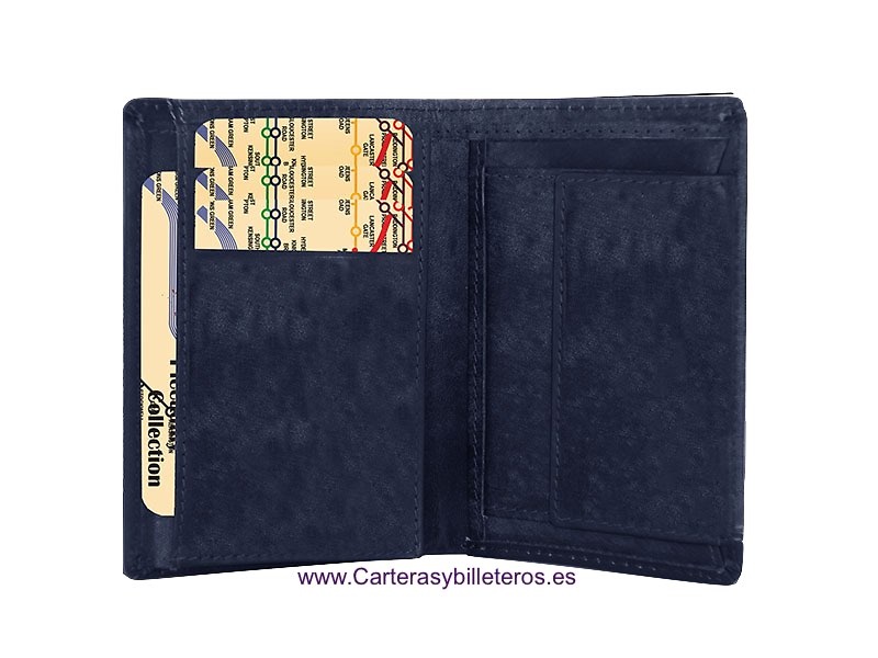 CARTERA HOMBRE DE PIEL CON MONEDERO Y DOBLE BILLETERO -3 colores- 