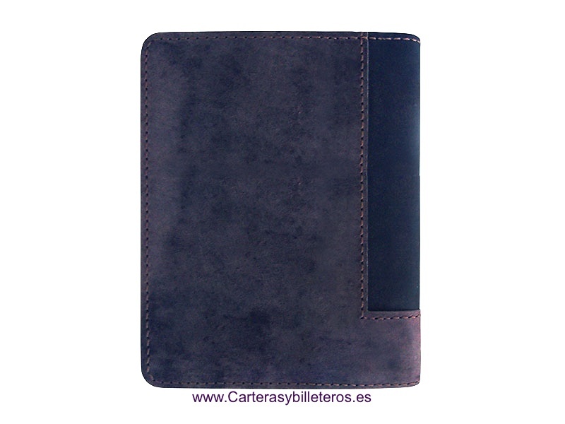 CARTERA HOMBRE DE PIEL CON MONEDERO Y DOBLE BILLETERO -3 colores- AZUL 