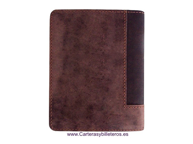 CARTERA HOMBRE DE PIEL CON MONEDERO Y DOBLE BILLETERO -3 colores- MARRÓN 