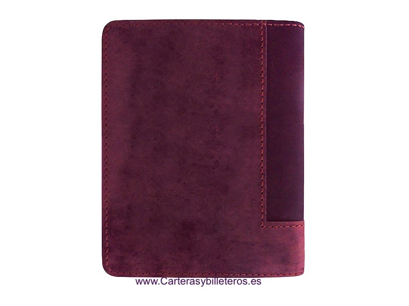 CARTERA HOMBRE DE PIEL CON MONEDERO Y DOBLE BILLETERO -3 colores- ROJO OSCURO 