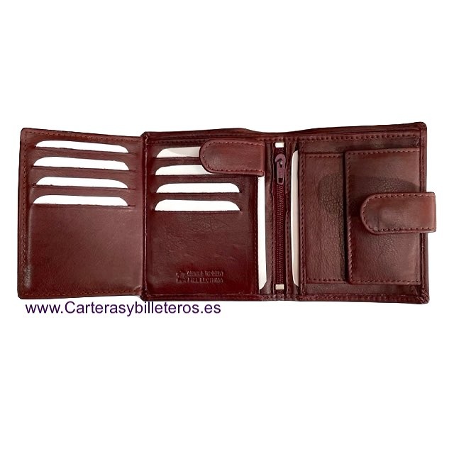 CARTERA HOMBRE DE PIEL DE CALIDAD CON BILLETERA Y PORTAMONEDAS 