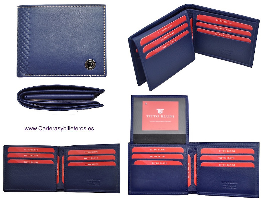 CARTERA DE HOMBRE DE PIEL LUXURY MARCA TITTO BLUNI HECHA EN UBRIQUE 