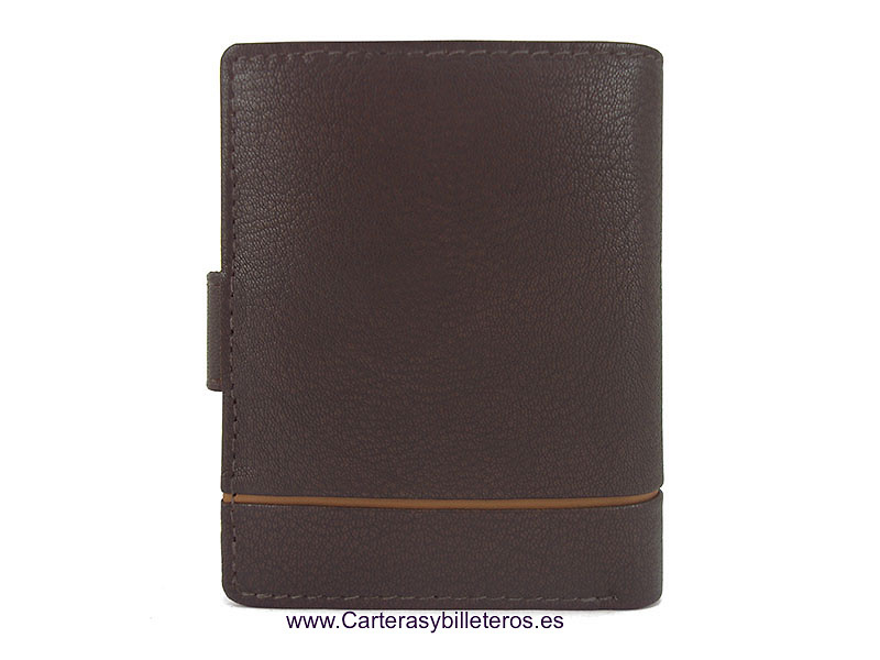 CARTERA HOMBRE DE PIEL NAPA CON BILLETERA Y MONEDERO 