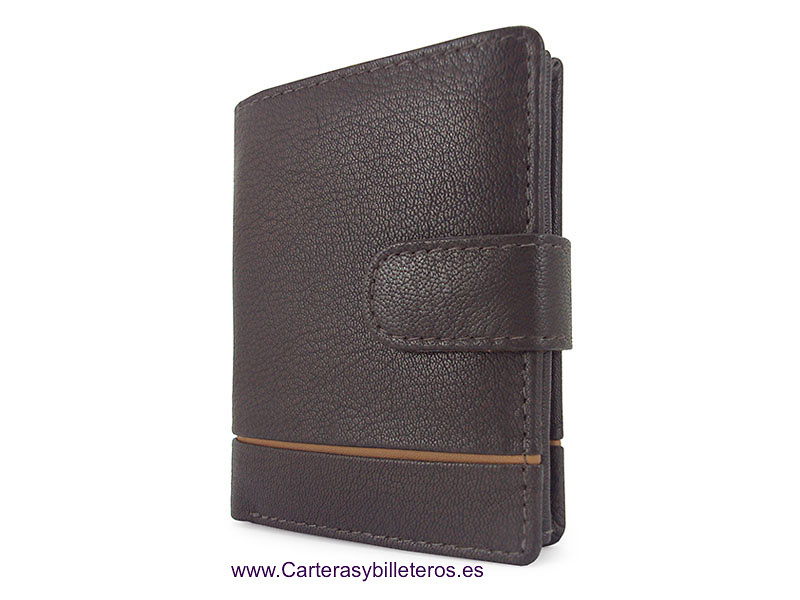 CARTERA HOMBRE DE PIEL NAPA CON BILLETERA Y MONEDERO 