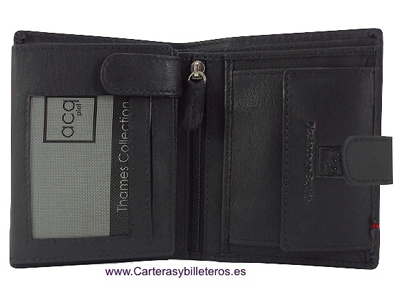 CARTERA HOMBRE DE PIEL NAPA CON BILLETERA Y MONEDERO 