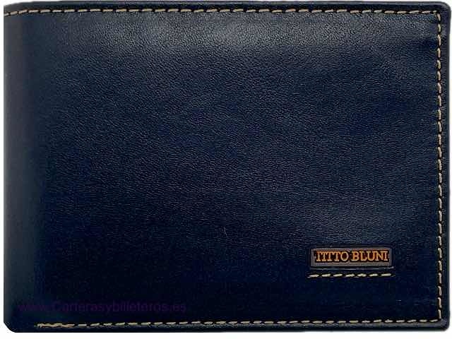 CARTERA HOMBRE PEQUEÑA DE PIEL TITTO BLUNI 7 TARJETAS NEGRA 25 