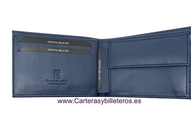 CARTERA HOMBRE PEQUEÑA DE PIEL TITTO BLUNI 7 TARJETAS 