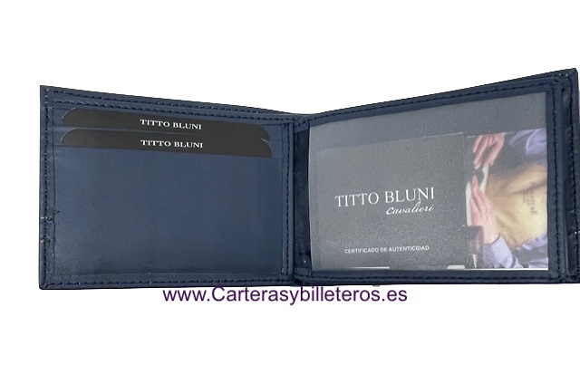 CARTERA HOMBRE PEQUEÑA DE PIEL TITTO BLUNI 7 TARJETAS 