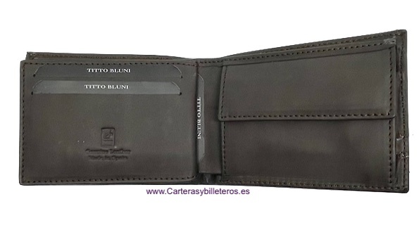 CARTERA HOMBRE PEQUEÑA DE PIEL TITTO BLUNI 7 TARJETAS 