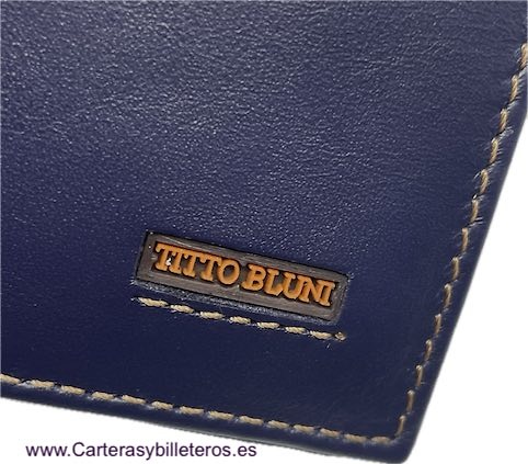 CARTERA HOMBRE PEQUEÑA DE PIEL TITTO BLUNI 7 TARJETAS 