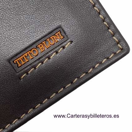 CARTERA HOMBRE PEQUEÑA DE PIEL TITTO BLUNI 7 TARJETAS 