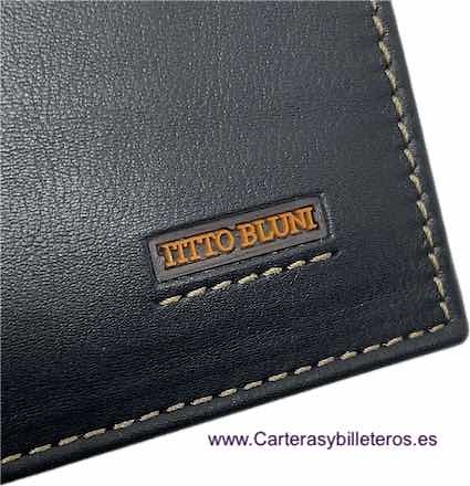 CARTERA HOMBRE PEQUEÑA DE PIEL TITTO BLUNI 7 TARJETAS 