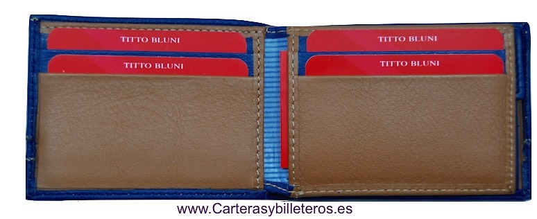 CARTERA HOMBRE PEQUEÑA DE PIEL TITTO BLUNI 7 TARJETAS 