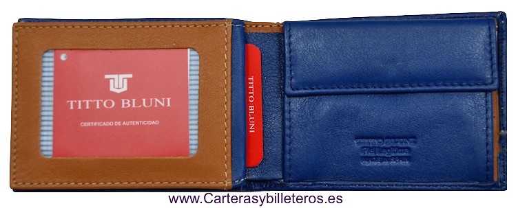 CARTERA HOMBRE PEQUEÑA DE PIEL TITTO BLUNI 7 TARJETAS 