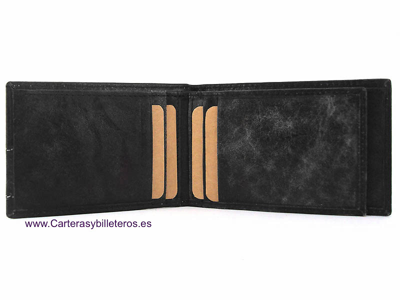 CARTERA HOMBRE PEQUEÑA EN PIEL CON TARJETERO BILLETERO 