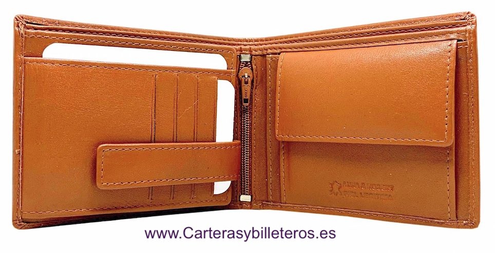 CARTERA HOMBRE PIEL SUMUM MARCA AR MUY COMPLETA 