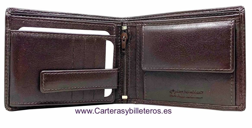 CARTERA HOMBRE PIEL SUMUM MARCA AR MUY COMPLETA 