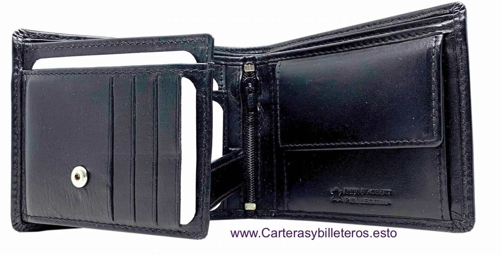 CARTERA HOMBRE PIEL SUMUM MARCA AR MUY COMPLETA 