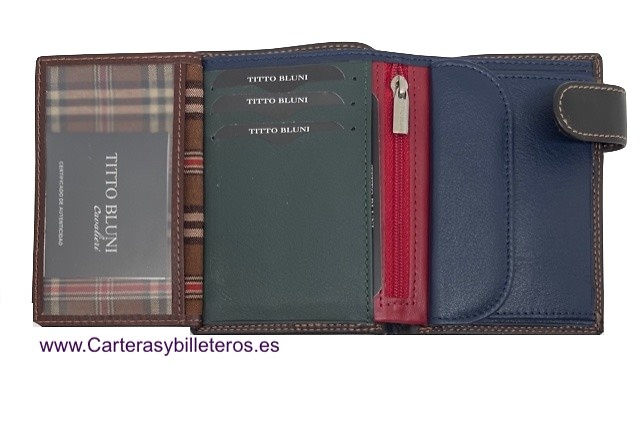 CARTERA HOMBRE TITTO BLUNI DE PIEL LUXURY CON CIERRE EXTERIOR EDICIÓN ESPECIAL 