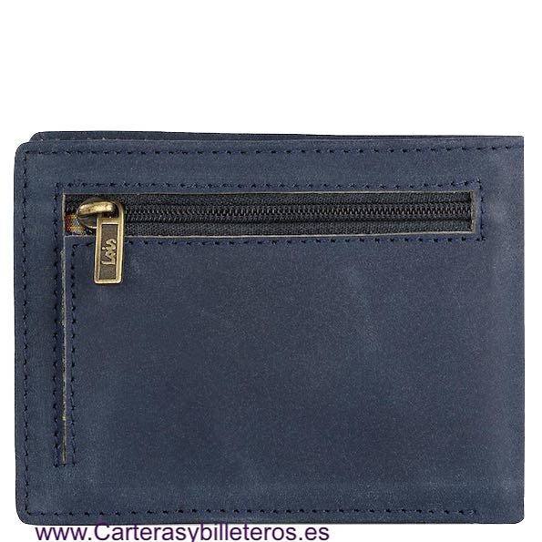 CARTERA LOIS DE PIEL ENCERADA TARJETERO Y MONEDERO EXTERIOR 