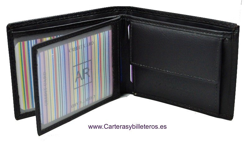 CARTERA MINI DE HOMBRE CON MONEDERO PIEL MUY RESISTENTE 