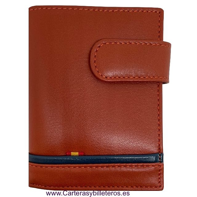 CARTERA MONEDERO BILLETERO DE PIEL LUXURY SIENA CON BANDERA DE ESPAÑA 