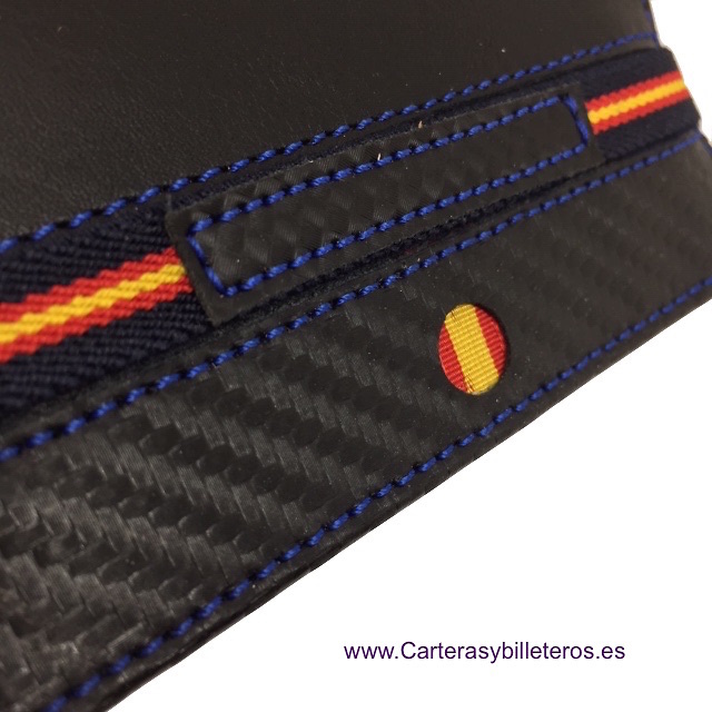 CARTERA MONEDERO BILLETERO DE PIEL NAPALUX CON BANDERA 8 TARJETAS 