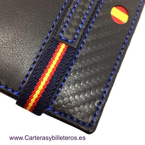 CARTERA MONEDERO BILLETERO DE PIEL NAPALUX CON BANDERA 8 TARJETAS 