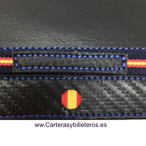 CARTERA MONEDERO BILLETERO DE PIEL NAPALUX CON BANDERA 8 TARJETAS 