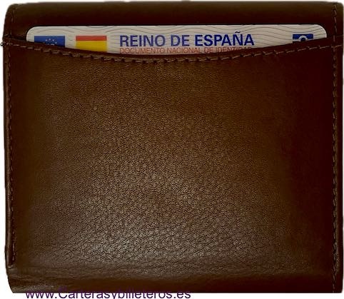 CARTERA MONEDERO DE PIEL CON BILLETERA PLEGADA Y MONEDERO EXTERIOR 