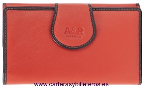 CARTERA MONEDERO DE PIEL GRANDE PARA MUJER 